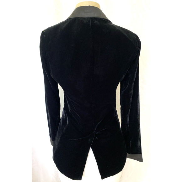 JASON WU Black Velvet Velour Blazer Jacket Satin Collar Tuxedo Peak Lape… - Picture 3 of 5